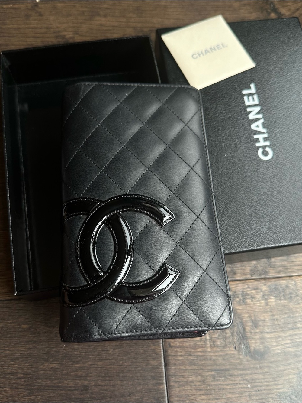 Chanel Black Quilted Leather Cambon Ligne Long Flap Wallet